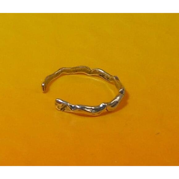 Vintage Sterling Silver Adjustable Wavy Curvy Toe Ring Sexy Beach Foot Jewelry - Picture 2 of 3